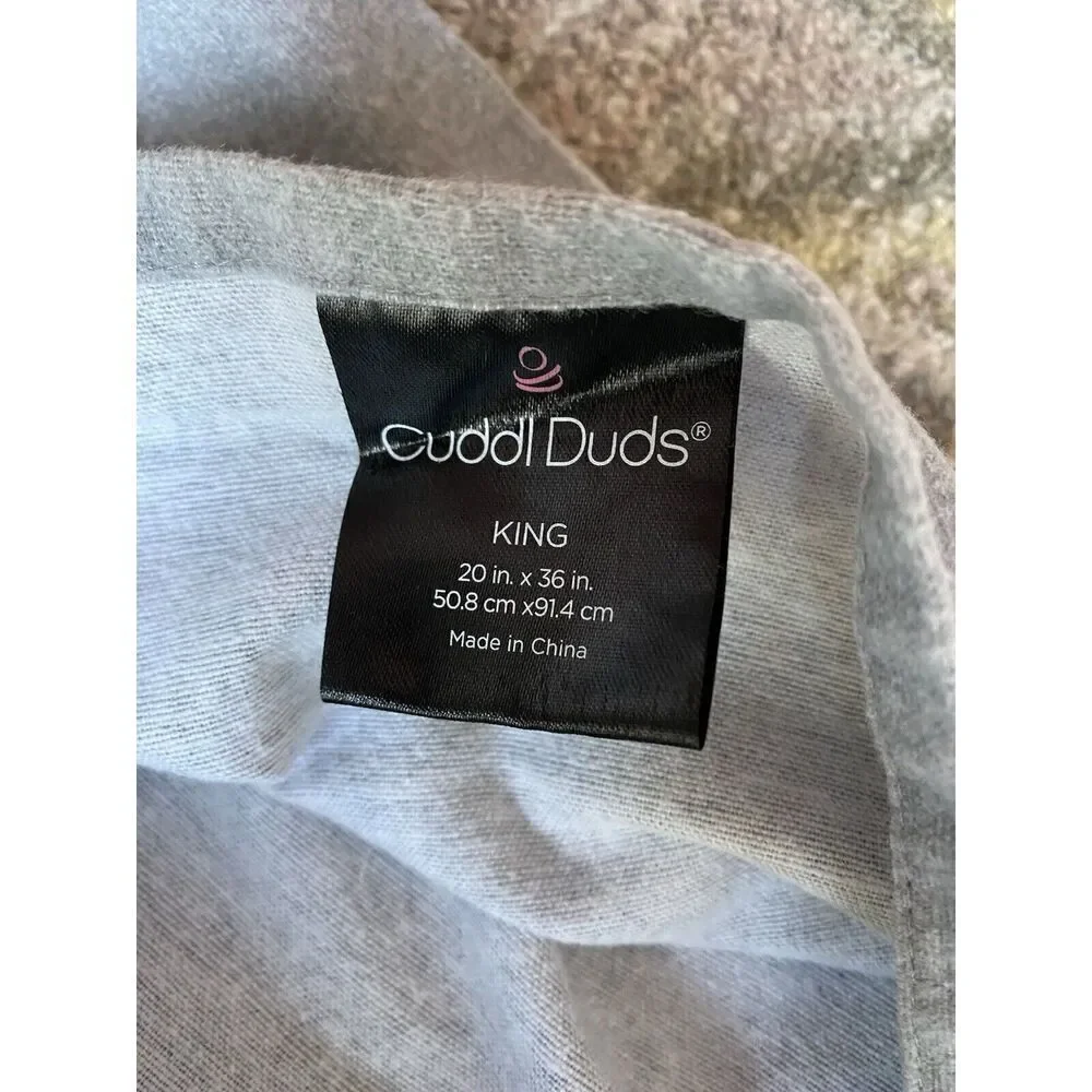 Cuddl Duds Grey Flannel Bed Pillowcase Shams
